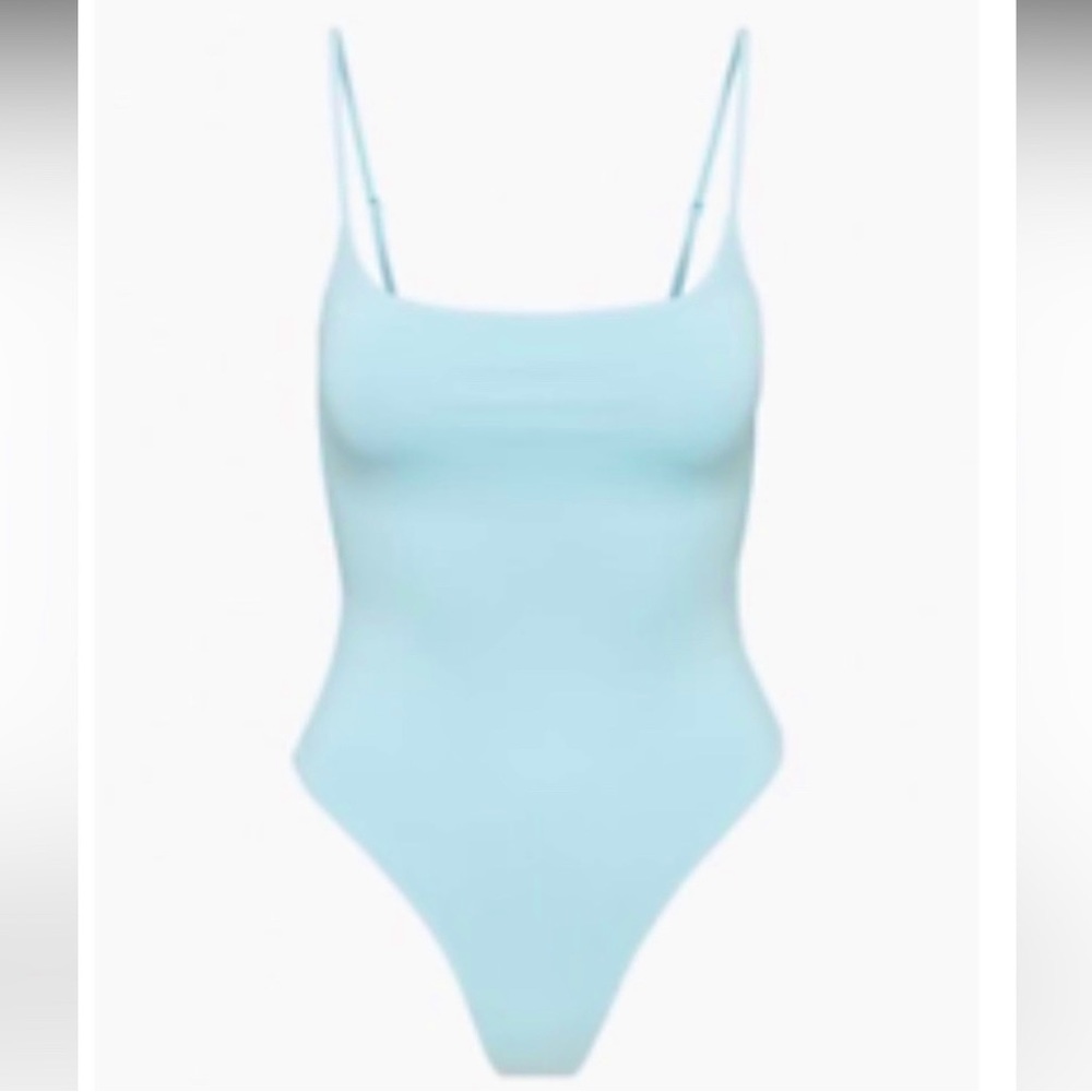 Aritzia Babaton CONTOUR SPAGHETTI STRAP BODYSUIT LIGHT BLUE